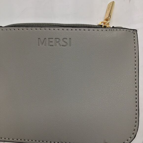 MERSI Vegan Demi Bucket Purse Colorful Strap Boho Crossbody Taupe Gray - Picture 12 of 16